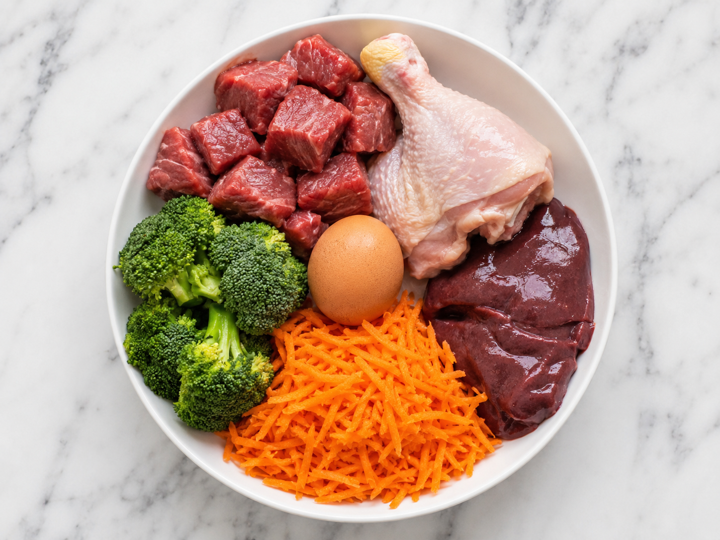 ingredientes da dieta BARF para cachorro pequeno
